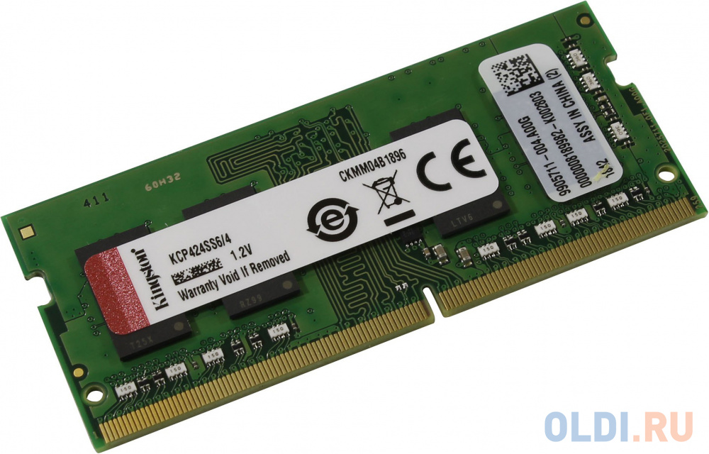 

Оперативная память для компьютера Kingston KCP424SS6/4 SO-DIMM 4Gb DDR4 2400MHz