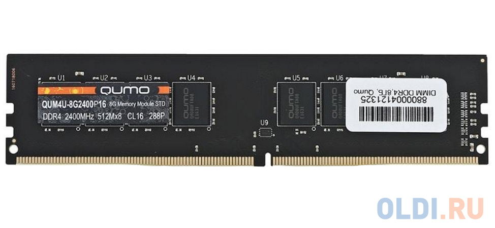 Оперативная память для компьютера QUMO QUM4U-8G2400P16 DIMM 8Gb DDR4 2400 MHz QUM4U-8G2400P16 оперативная память для компьютера kingmax km ld4 2400 4gs dimm 4gb ddr4 2400mhz