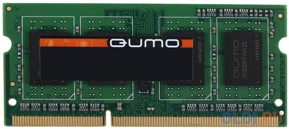 Оперативная память для ноутбука QUMO QUM3S-4G1600K11 SO-DIMM 4Gb DDR3 1600 MHz QUM3S-4G1600K11L оперативная память для компьютера qumo qum3u 4g1600k11 so dimm 4gb ddr3 1600 mhz qum3u 4g1600k11