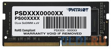Оперативная память для ноутбука Patriot PSD416G240081S SO-DIMM 16Gb DDR4 2400 MHz PSD416G240081S оперативная память для ноутбука amd r744g2400s1s u so dimm 4gb ddr4 2400 mhz r744g2400s1s u