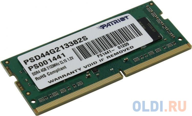 Фото - Оперативная память для ноутбука Patriot PSD44G213382S SO-DIMM 4Gb DDR4 2133MHz patriot ddr4 so psd44g266681s 4gb