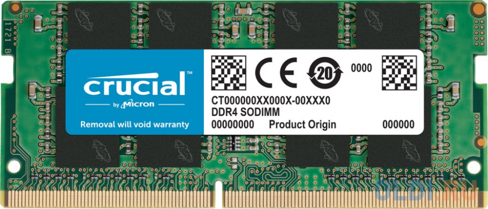 Оперативная память для ноутбука Crucial CT16G4SFRA32A SO-DIMM 16Gb DDR4 3200 MHz CT16G4SFRA32A foxline dimm 16gb 3200 ddr4 ecc cl22 1gb 8