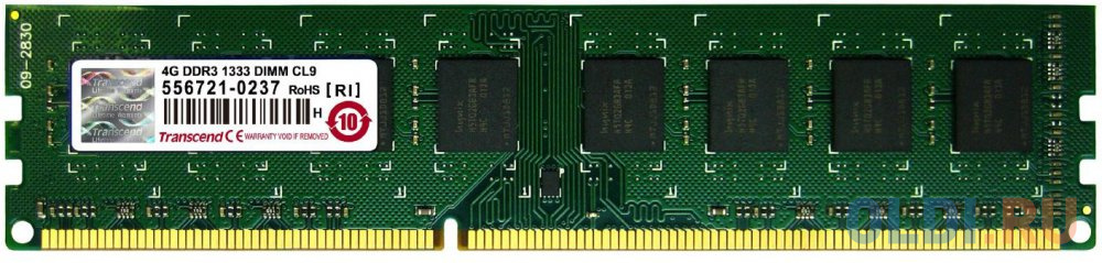 

Оперативная память для компьютера Transcend TS512MLK64V3N DIMM 4Gb DDR3 1333MHz