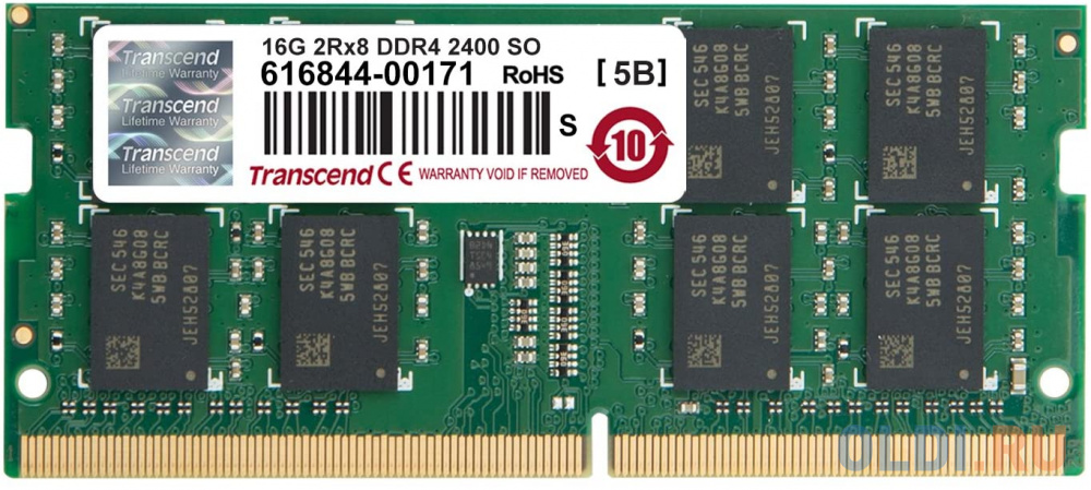 

Оперативная память для ноутбука 16Gb (1x16Gb) PC4-21300 2666MHz DDR4 SO-DIMM CL19 Transcend TS2GSH64V6B