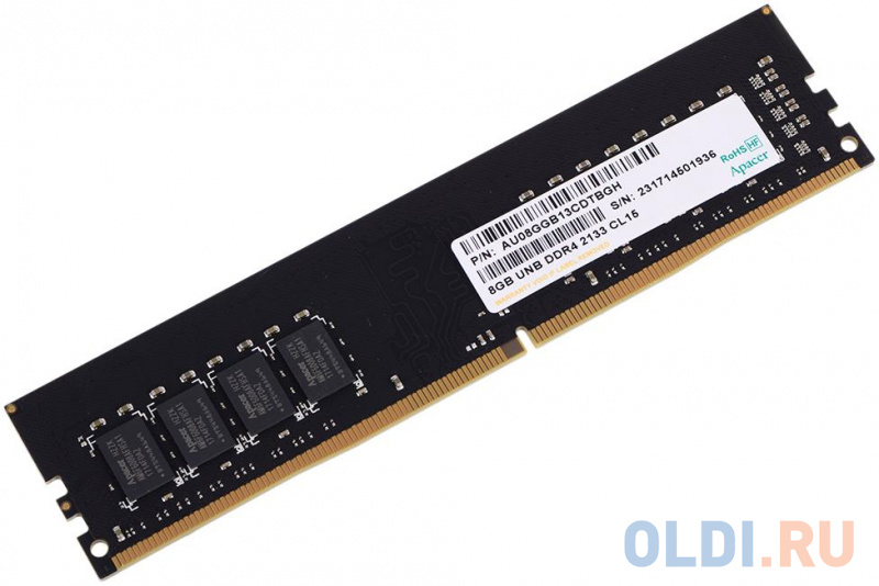 

Оперативная память 8Gb (1x8Gb) PC4-17000 2133MHz DDR4 DIMM CL15 Apacer EL.08G2R.KDH
