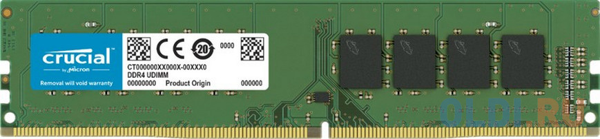 Оперативная память для компьютера Crucial CT16G4DFRA32A DIMM 16Gb DDR4 3200 MHz CT16G4DFRA32A оперативная память для компьютера 32gb 1x32gb pc4 25600 3200mhz ddr4 udimm unbuffered cl22 crucial ct32g4dfd832a ct32g4dfd832a