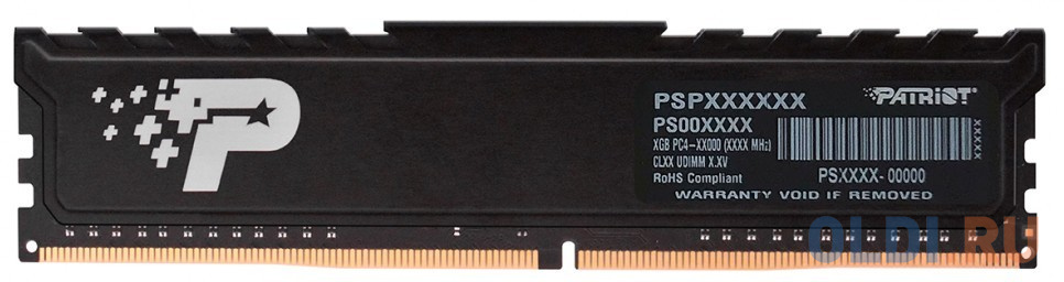 Оперативная память для компьютера Patriot PSP48G320081H1 DIMM 8Gb DDR4 3200 MHz PSP48G320081H1 foxline sodimm 8gb 3200 ddr4 cl22 1gb 8