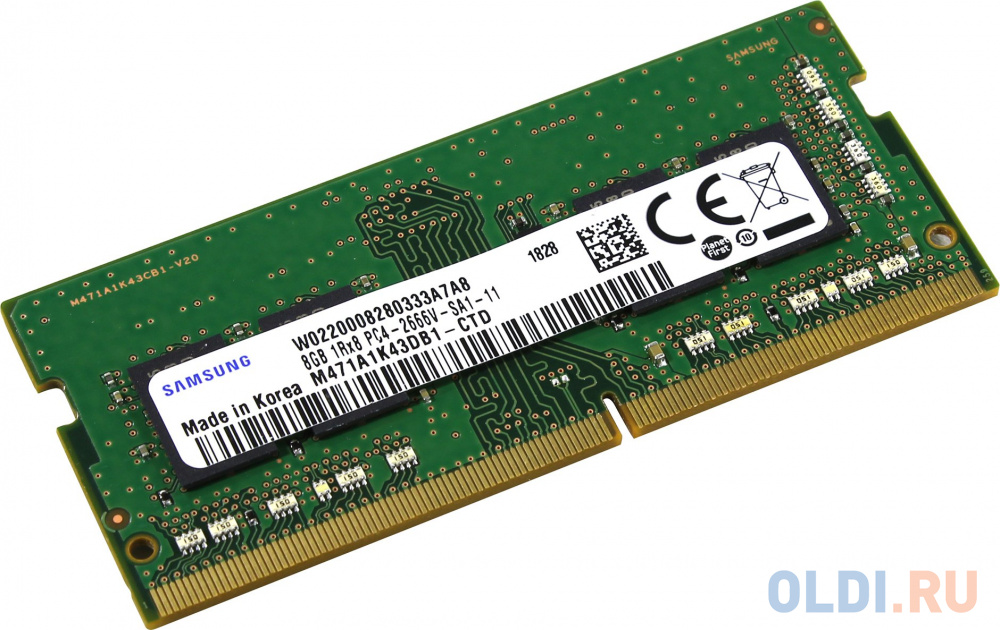 

Оперативная память Samsung M471A1K43DB1-CTDDY SO-DIMM 8Gb DDR4 PC4-21300 2666MHz
