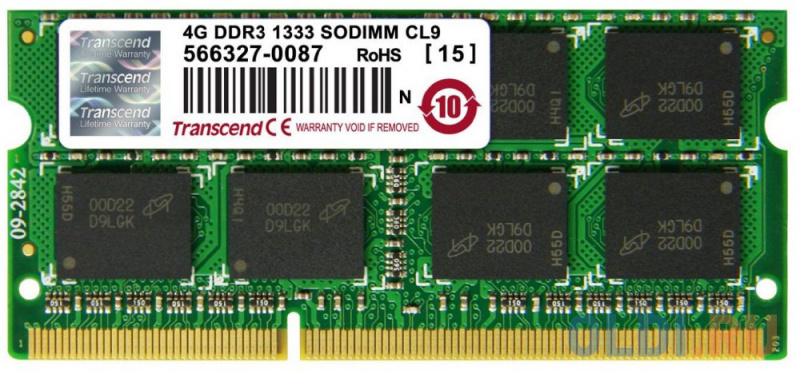 

Оперативная память для ноутбука Transcend JM1333KSN-4G SO-DIMM 4Gb DDR3 1333MHz