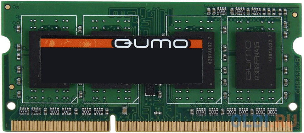 Оперативная память 4Gb (1x4Gb) PC3-12800 1600MHz DDR3 SO-DIMM CL11 QUMO QUM3S-4G1600C11 оперативная память для компьютера qumo qum3u 4g1600c11 dimm 4gb ddr3 1600 mhz qum3u 4g1600c11