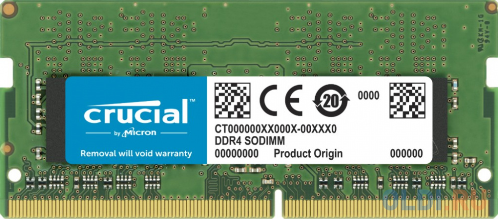 Оперативная память для ноутбука 32Gb (1x32Gb) PC4-25600 3200MHz DDR4 SO-DIMM CL22 Crucial CT32G4SFD832A оперативная память для компьютера 32gb 1x32gb pc4 25600 3200mhz ddr4 udimm unbuffered cl22 crucial ct32g4dfd832a ct32g4dfd832a