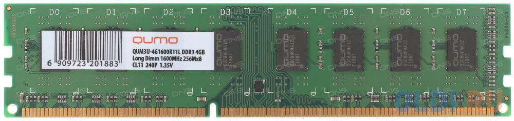 Оперативная память для компьютера QUMO QUM3U-4G1600K11L DIMM 4Gb DDR3 1600MHz от OLDI