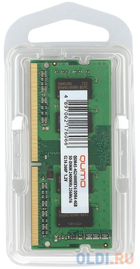 Оперативная память для ноутбука QUMO QUM4S-8G2666P19 SO-DIMM 8Gb DDR4 2666 MHz QUM4S-8G2666P19 qumo ssd m 2 1tb qm novation q3dt 1tsy nm2