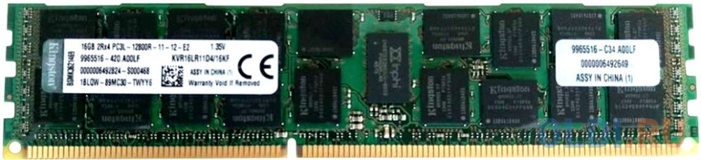 Оперативная память Kingston KVR16LR11D4/16KF DIMM 16Gb DDR3L 1600MHz d868z ck v1 0 2950m intel®pga 946 haswell 4th gen celeron 2950m series cpu adopt hm86 express chipset 1 ddr3l sodimm ram slot 1600mhz 8gb 1 vga