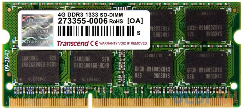 

Оперативная память для ноутбука Transcend TS512MSK64V3N-I SO-DIMM 4Gb DDR3 1333MHz