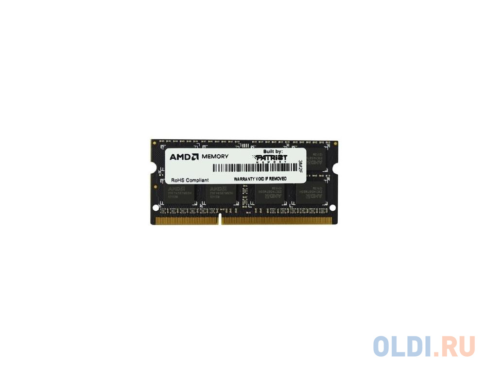 Оперативная память для ноутбука AMD (AE)R338G1339S2S-UO DIMM 8Gb DDR3 1333MHz оперативная память для ноутбуков so ddr3 2gb pc10600 1333mhz amd r332g1339s1s uo oem