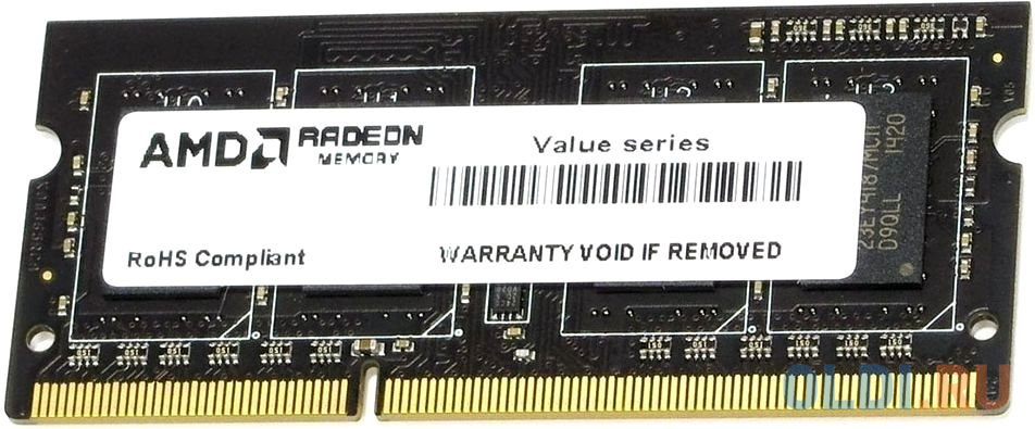 Оперативная память для ноутбука AMD R3 Value Series Black SO-DIMM 8Gb DDR3 1333 MHz R338G1339S2S-U