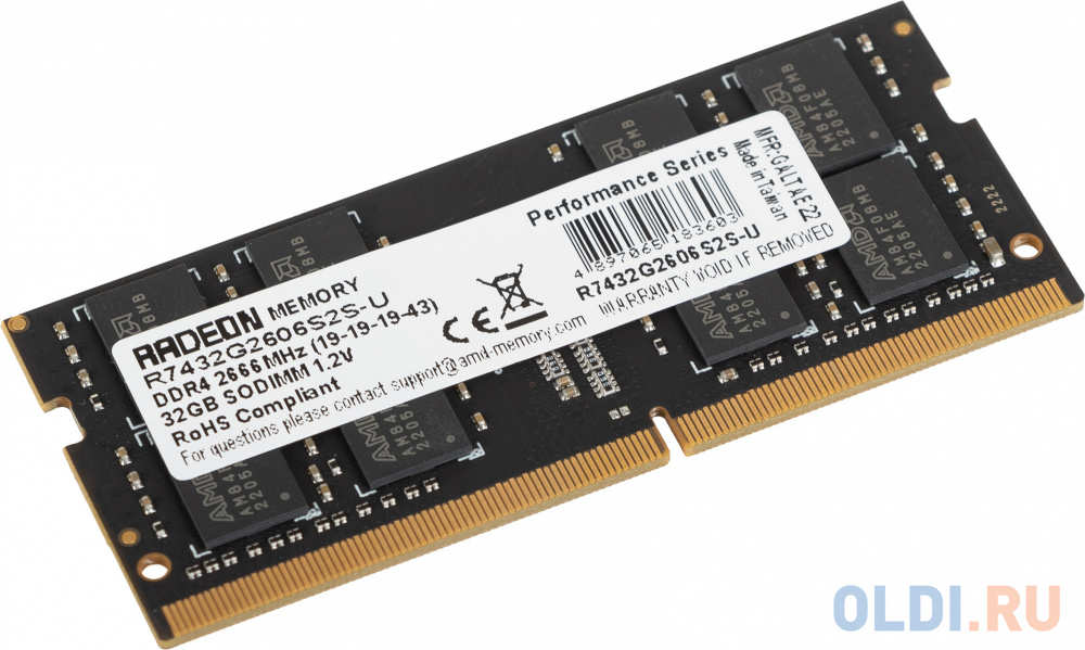 Оперативная память для ноутбука AMD R7 Performance SO-DIMM 32Gb DDR4 2666 MHz R7432G2606S2S-U оперативная память для ноутбука apacer as08ggb26cqybgh so dimm 8gb ddr4 2666 mhz as08ggb26cqybgh