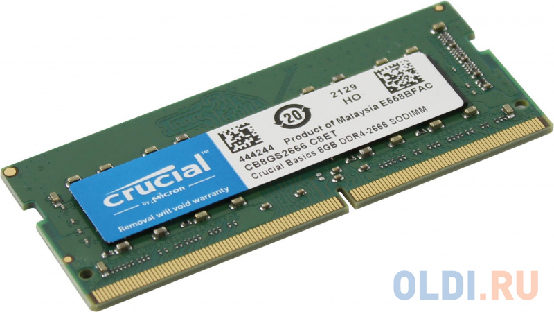 

Память DDR4 8Gb 2666MHz Crucial CB8GS2666 OEM PC3-21300 CL19 SO-DIMM 260-pin 1.2В single rank