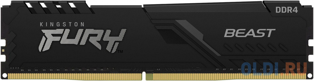 Оперативная память для компьютера Kingston FURY Beast Black DIMM 16Gb DDR4 3200 MHz KF432C16BB1/16 оперативная память для компьютера samsung m378 dimm 8gb ddr4 3200 mhz m378a1k43eb2 cwed0