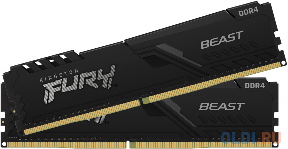 Оперативная память для компьютера Kingston FURY Beast Black DIMM 16Gb DDR4 3600 MHz KF436C17BBK2/16 фото