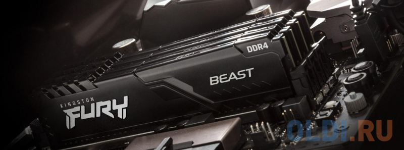 Оперативная память для компьютера Kingston FURY Beast Black DIMM 16Gb DDR4 3200 MHz KF432C16BBK4/16 фото
