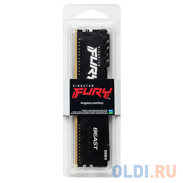 Оперативная память для компьютера Kingston FURY Beast Black DIMM 32Gb DDR4 3733 MHz KF437C19BB1K2/32 фото