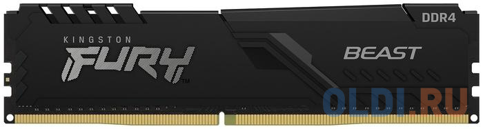 Оперативная память для компьютера Kingston FURY Beast Black DIMM 16Gb DDR4 2666 MHz KF426C16BB/16 оперативная память для компьютера kingston fury beast rgb dimm 16gb ddr5 5200 mhz kf552c40bba 16