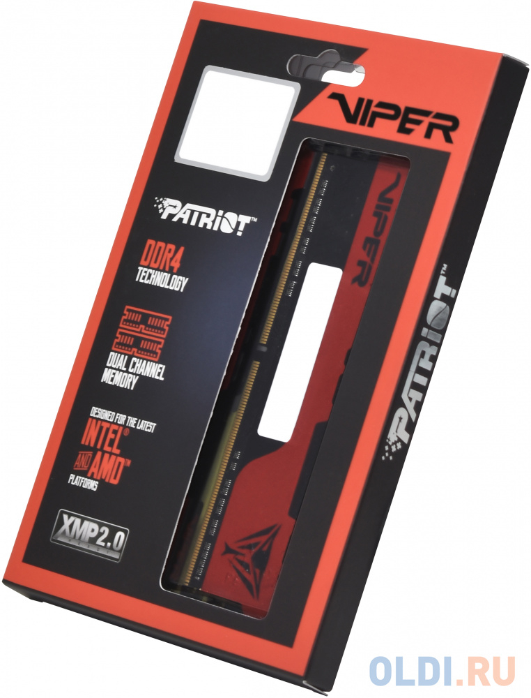 Память DDR4 8Gb 3200MHz Patriot PVE248G320C8 RTL Gaming PC4-25600 CL18 DIMM 288-pin 1.35В фото