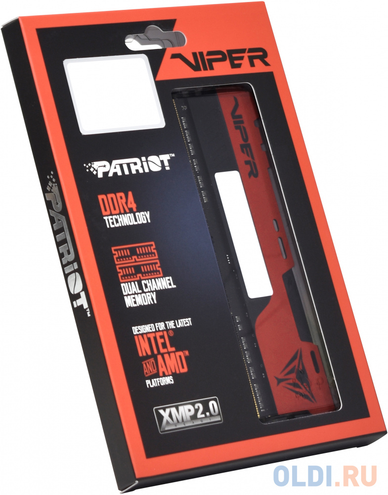 Память DDR4 8Gb 3200MHz Patriot PVE248G320C8 RTL Gaming PC4-25600 CL18 DIMM 288-pin 1.35В фото