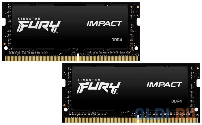 Оперативная память для ноутбука Kingston FURY Impact SO-DIMM 16Gb DDR4 3200 MHz KF432S20IBK2/16 оперативная память для ноутбука kingston fury impact so dimm 32gb ddr5 4800 mhz kf548s38ib 32