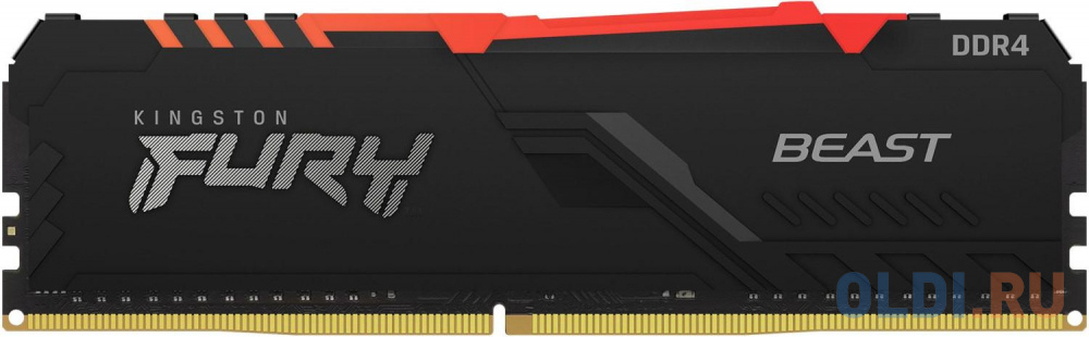 Оперативная память для компьютера Kingston FURY Beast RGB DIMM 16Gb DDR4 3733 MHz KF437C19BB1A/16