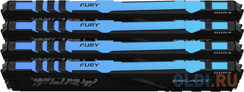 Kingston 32GB 3200MHz DDR4 CL16 DIMM (Kit of 4) FURY Beast RGB фото
