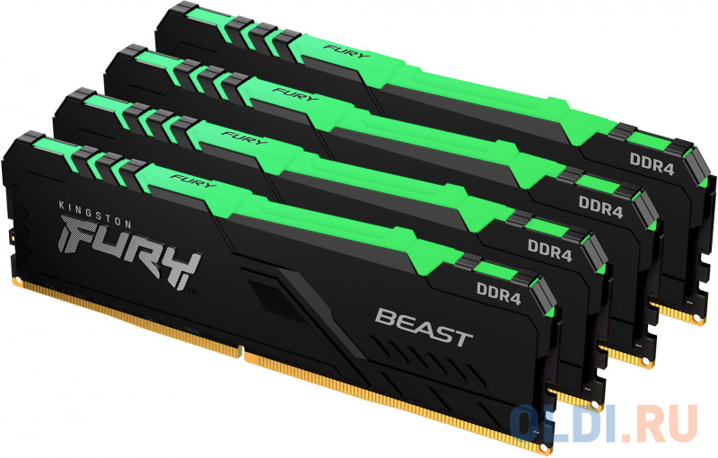 Kingston 32GB 3600MHz DDR4 CL17 DIMM (Kit of 4) FURY Beast RGB фото