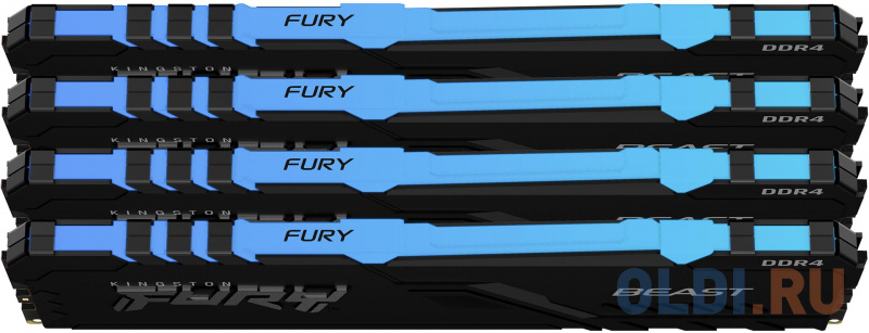 Kingston 32GB 3600MHz DDR4 CL17 DIMM (Kit of 4) FURY Beast RGB фото