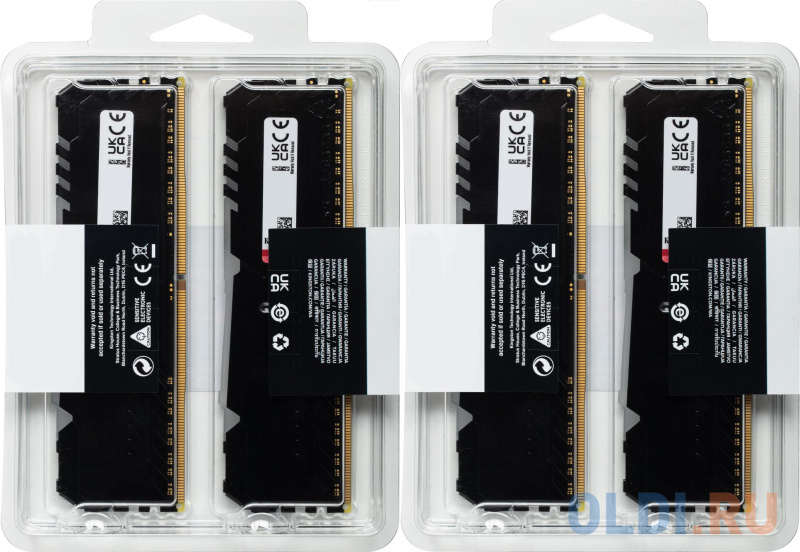 Kingston 32GB 3600MHz DDR4 CL17 DIMM (Kit of 4) FURY Beast RGB фото