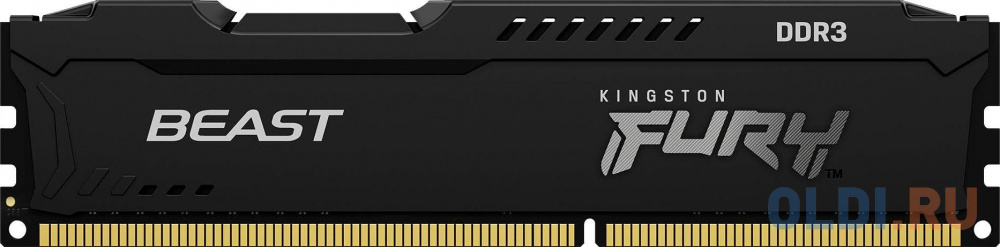 Оперативная память для компьютера Kingston FURY Beast Black DIMM 4Gb DDR3 1600 MHz KF316C10BB/4 оперативная память для компьютера qumo qum3u 8g1600c11l dimm 8gb ddr3 1600 mhz qum3u 8g1600c11l
