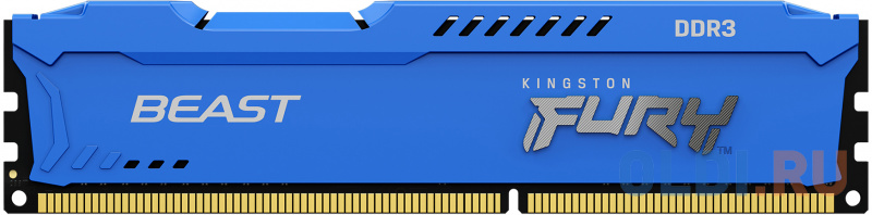 Оперативная память для компьютера Kingston FURY Beast Blue DIMM 4Gb DDR3 1600 MHz KF316C10B/4 оперативная память для компьютера qumo qum3u 4g1600k11 so dimm 4gb ddr3 1600 mhz qum3u 4g1600k11