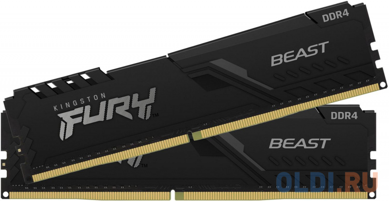 

Оперативная память для компьютера Kingston FURY Beast Black DIMM 64Gb DDR4 3000MHz KF430C16BBK2/64