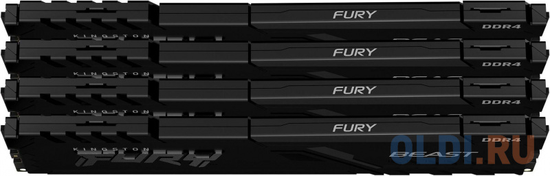 Kingston 128GB 2666MHz DDR4 CL16 DIMM (Kit of 4) FURY Beast Black фото