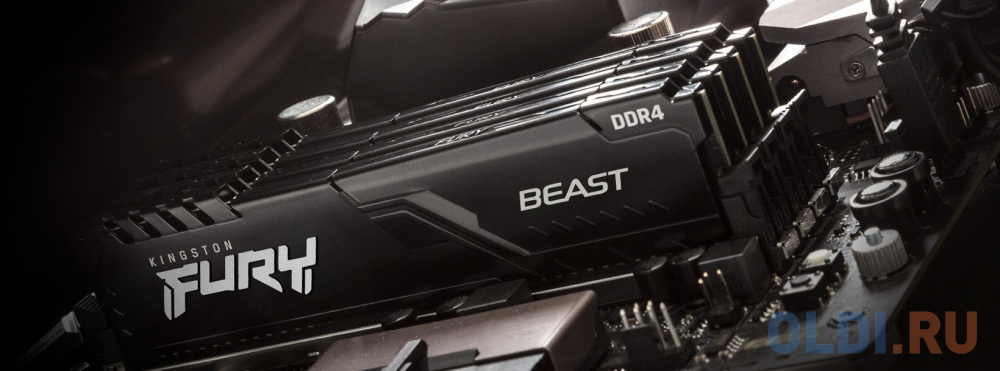 Оперативная память для компьютера Kingston FURY Beast Black DIMM 16Gb DDR4 3733 MHz KF437C19BB1/16 фото