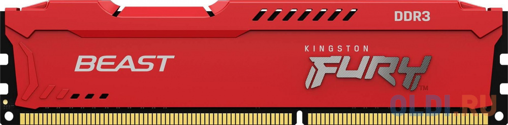 Оперативная память для компьютера Kingston FURY Beast Red DIMM 4Gb DDR3 1600MHz KF316C10BR/4 оперативная память для компьютера kingston kvr16n11s8h 4wp dimm 4gb ddr3 1600mhz