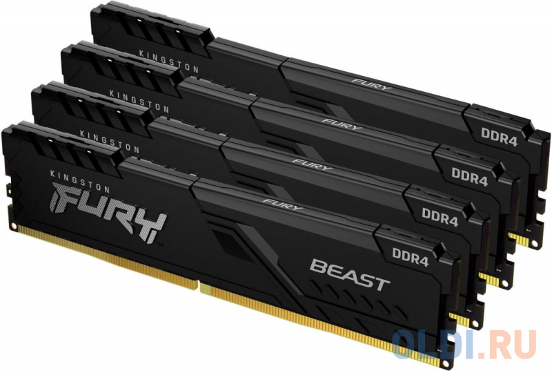 

Оперативная память для компьютера Kingston FURY Beast Black DIMM 64Gb DDR4 3000MHz KF430C15BB1K4/64