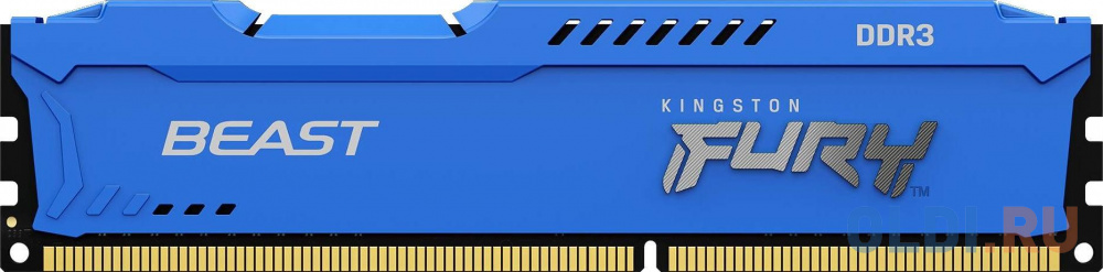 Оперативная память для компьютера Kingston FURY Beast Blue DIMM 8Gb DDR3 1600 MHz KF316C10B/8 оперативная память для компьютера qumo qum3u 4g1600c11 dimm 4gb ddr3 1600 mhz qum3u 4g1600c11