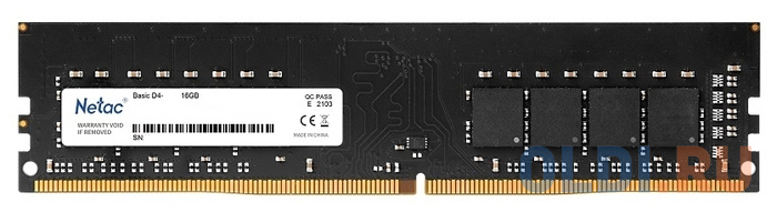 Оперативная память для компьютера Netac Basic DIMM 16Gb DDR4 2666 MHz NTBSD4P26SP-16 оперативная память для компьютера netac basic dimm 16gb ddr4 3200 mhz ntbsd4p32sp 16