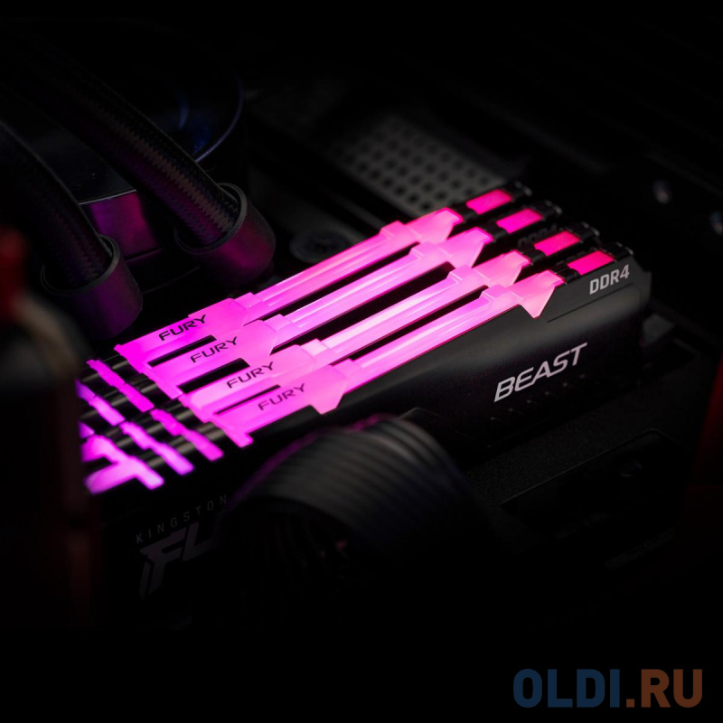 Оперативная память для компьютера Kingston FURY Beast RGB DIMM 128Gb DDR4 3200 MHz KF432C16BBAK4/128 фото