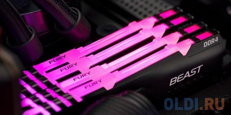 Оперативная память для компьютера Kingston FURY Beast Black RGB DIMM 16Gb DDR4 3600 MHz KF436C18BBA/16 фото