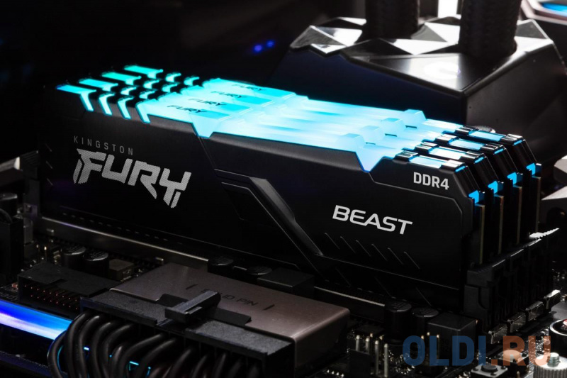 Оперативная память для компьютера Kingston FURY Beast Black RGB DIMM 16Gb DDR4 3600 MHz KF436C18BBA/16 фото