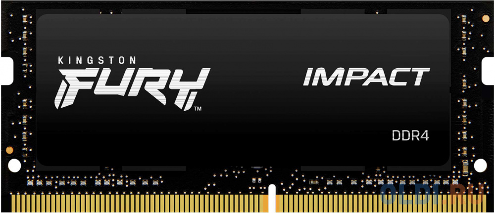 Оперативная память для ноутбука Kingston FURY Impact SO-DIMM 16Gb DDR4 2666 MHz KF426S16IB/16 оперативная память для ноутбука amd r744g2606s1s u so dimm 4gb ddr4 2666 mhz r744g2606s1s u