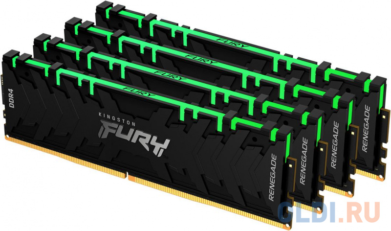 Kingston 64GB 3600MHz DDR4 CL16 DIMM (Kit of 4) 1Gx8 FURY Renegade RGB фото